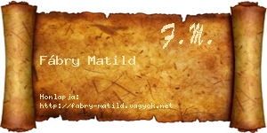 Fábry Matild névjegykártya