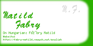 matild fabry business card